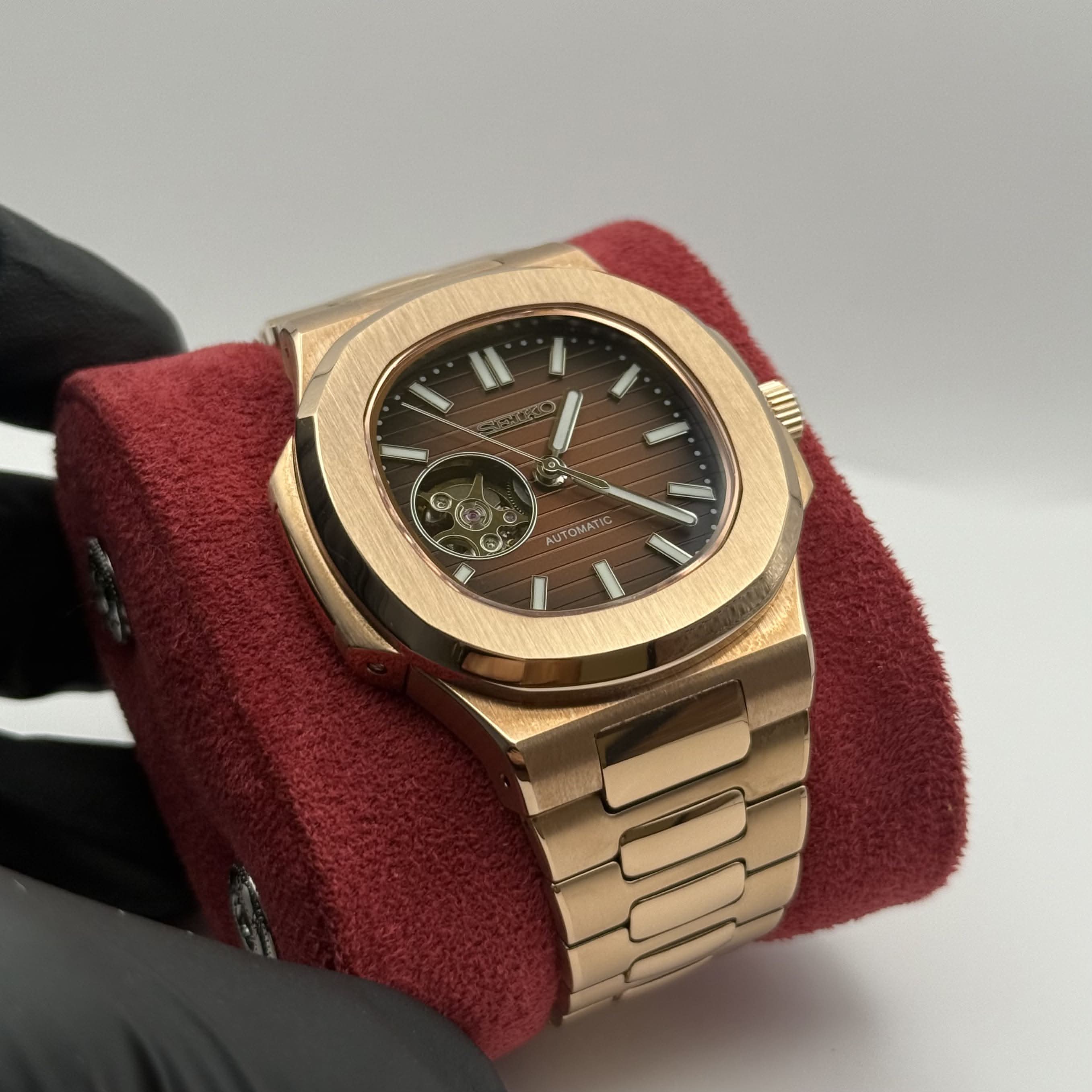 Nautilus Mod - Rose Gold Chocolate Open Heart - Image 4