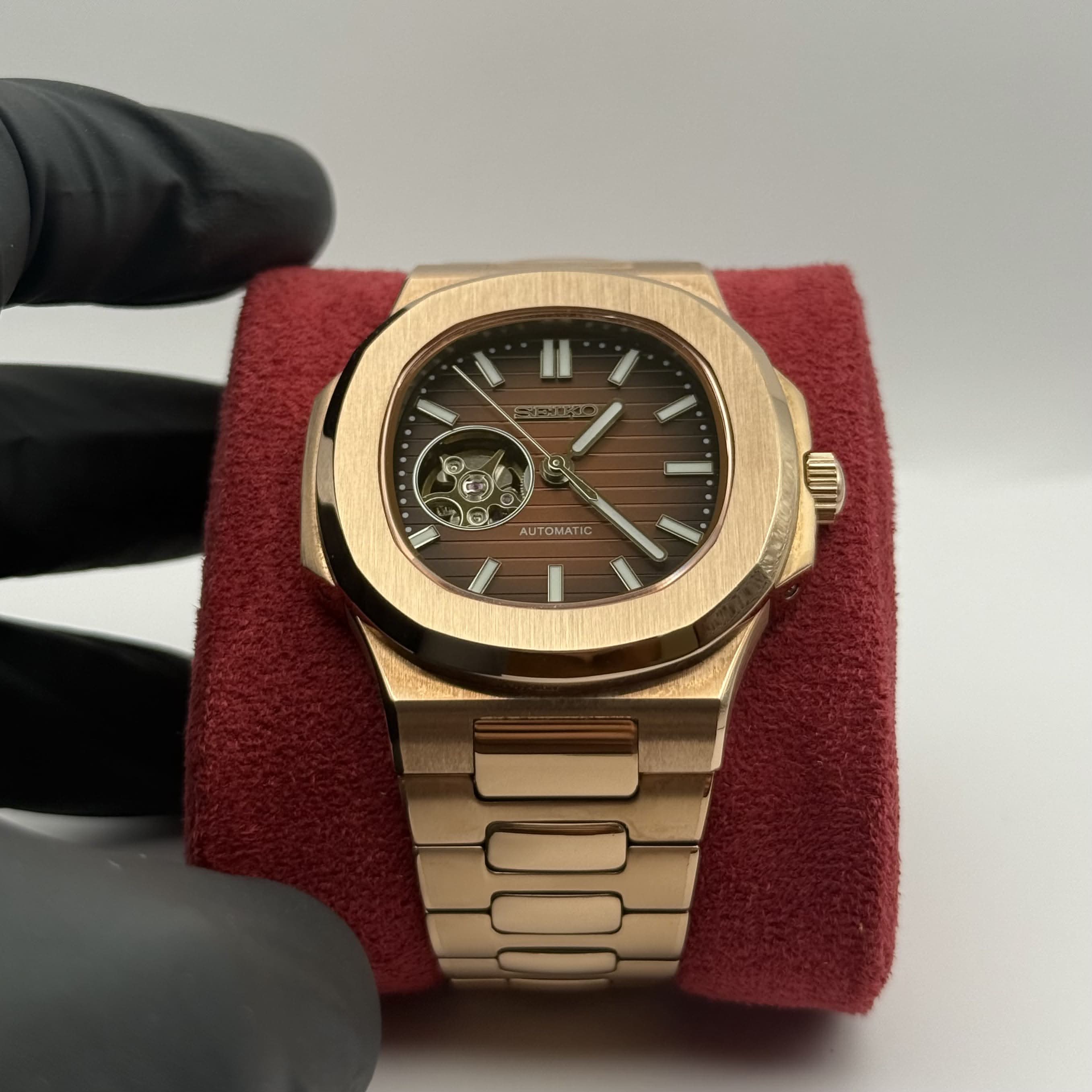 Nautilus Mod - Rose Gold Chocolate Open Heart - Image 5